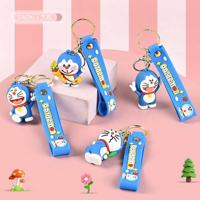 Wholesale Silicone 3D Cartoon Keychain Cute Cat Pendant Decorative Accessory MOQ≥10