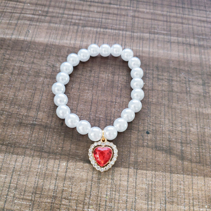 Wholesale Pearl heart necklace accessories hand-woven beaded jewelry accessories