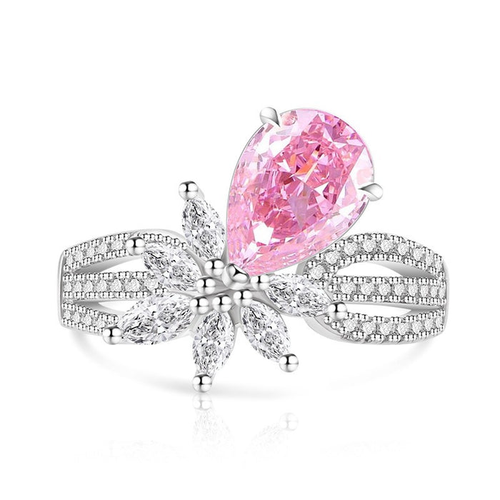 Wholesale Geometric Ice Flower Cut Ring  Real Gold Electroplated Fashion Jewelry Accessory for Boutique Resale