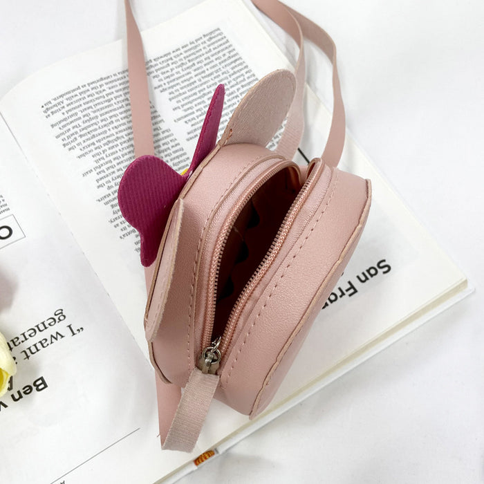 Wholesale New children's crossbody bag, cute little girl's bag, fashionable mini round bag, baby single shoulder coin purse