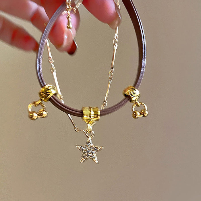 Wholesale Eight pointed star necklace, niche design, collarbone chain, double-layer stacked necklace