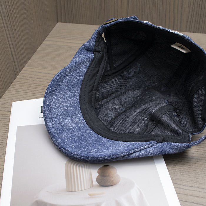 Wholesale Personalized embroidery sequins flower forward hat versatile duck tongue denim