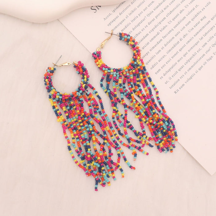 Wholesale Wholesale of colorful handmade beaded earrings with exaggerated personality for women