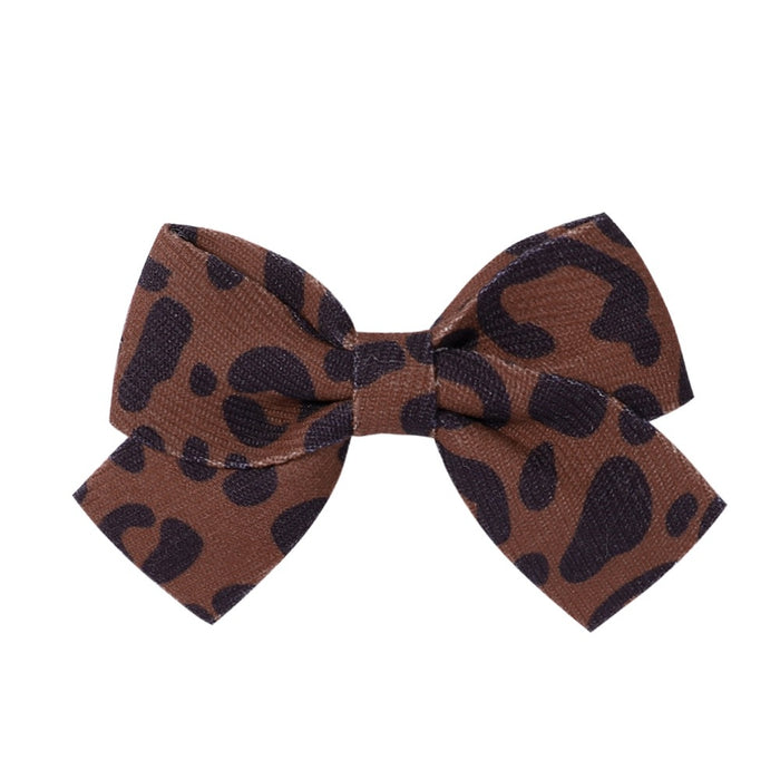 Wholesale Polyester Milk Pattern Fabric Bow Hairpin JDC-HC-Xiane016