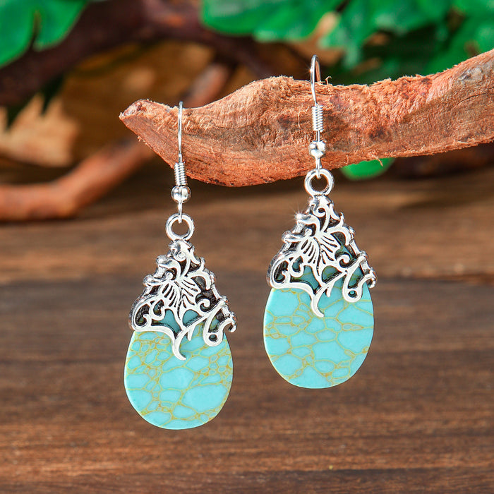Wholesale 2pcs Bohemian Vintage Flower Tassel Elegant Earrings