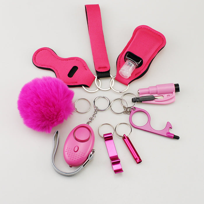 Wholesale White Neoprene 10 Piece Keychain Set Stylish Everyday Fashion Accessory