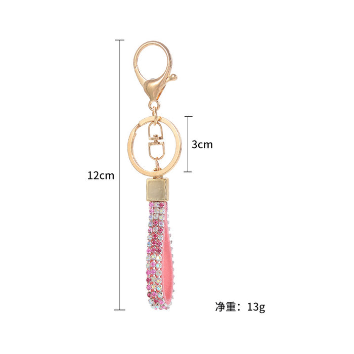 Wholesale Diamond keychain anti-loss decorative bag pendant car key rope headset chain jewelry