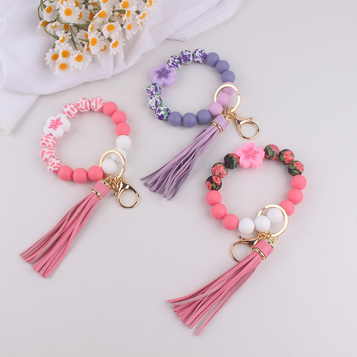 Wholesale Silicone Bracelet  Jewelry Silicone Keychain Flower Bracelet