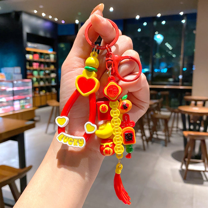 Wholesale Silicone Keychain Trendy Christmas Bag Charm