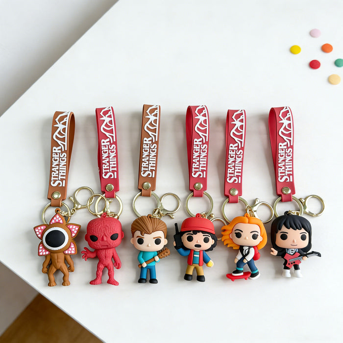 Wholesale Cartoon Dustin Silicone Keychain Car Key Accessory Bag Charm Trendy Gift Boutique Resale MOQ≥2