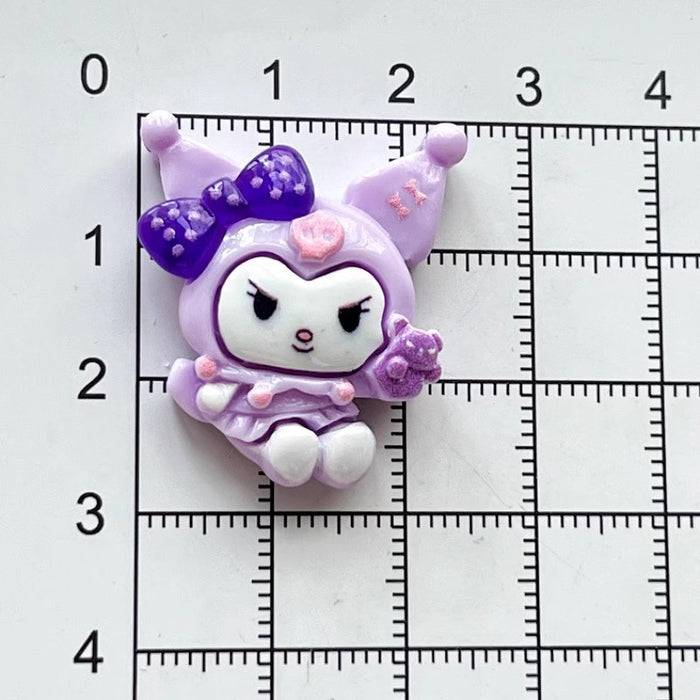 Wholesale Cartoon bright oil library purple resin accessories  jewelry mobile phone case refrigerator patch hair accessories material
