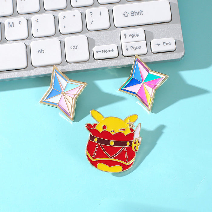Wholesale Electroplated Metal Klee Anime Brooch Pin Fashion Accessory