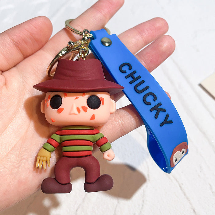 Wholesale Silicone Cartoon Doll Keychain JDC-KC-Qiwei016