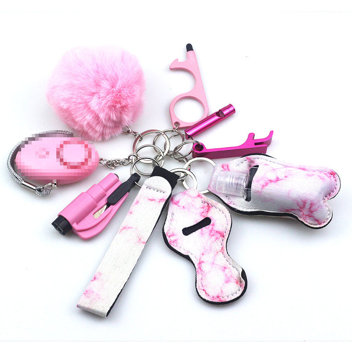 Wholesale Diving Fabric 10-piece Metal Keychain JDC-KC-TouMS001