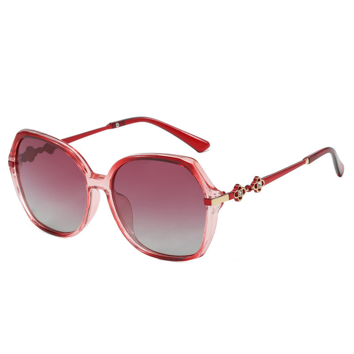 Wholesale High end polarized UV resistant elliptical frame sunglasses with diamond inlaid sunglasses