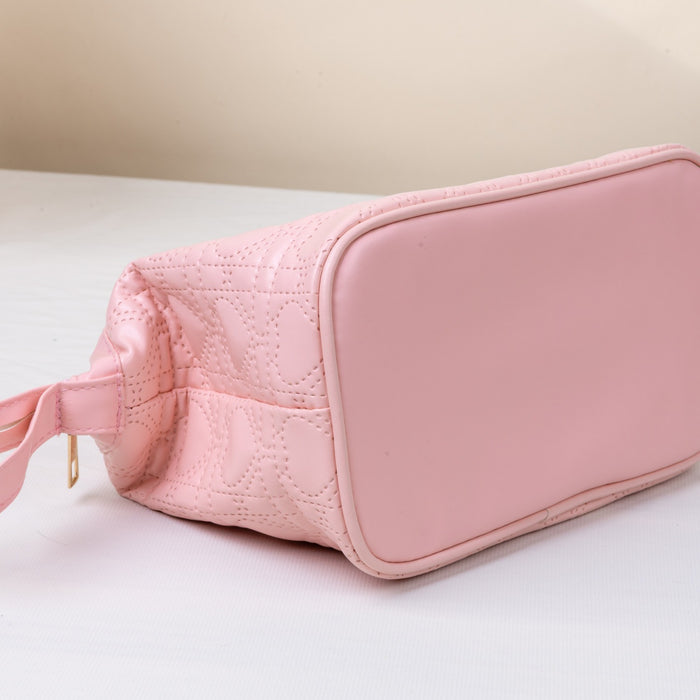 Wholesale Large Capacity PU Leather Cosmetic Bag With Partitioned Storage Customizable Logo White Ins Style Travel Toiletry Organizer Gift