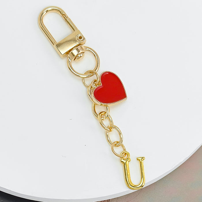 Wholesale 26-letter heart pendant Valentine's Day keychain