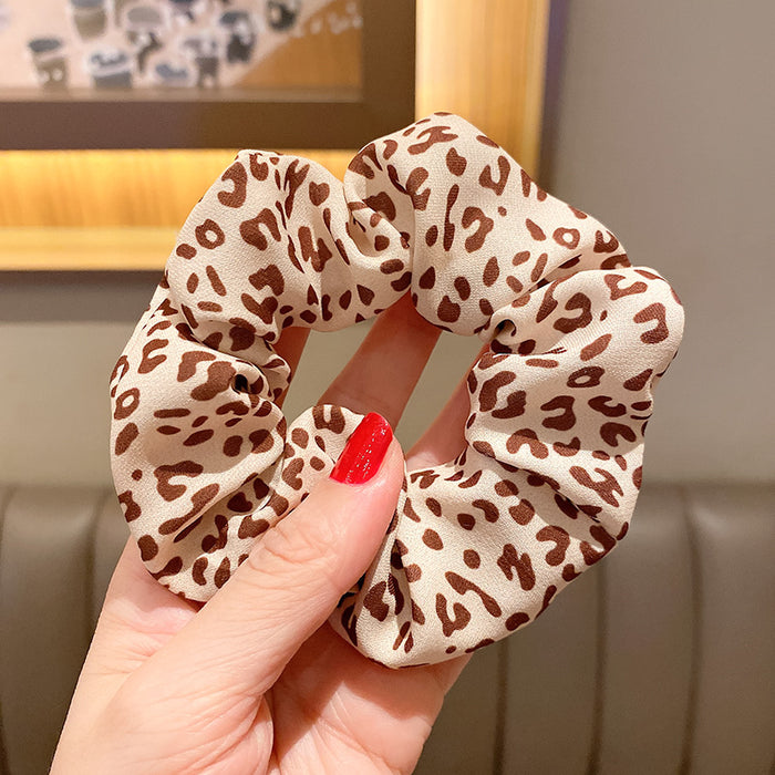 Wholesale Leopard Print Bear Intestine Ring Hair Scrunchies JDC-HS-HuiDi018