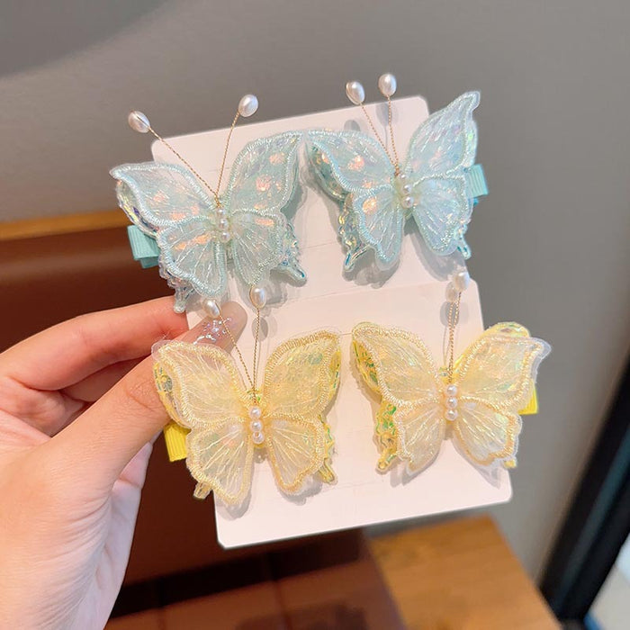 Wholesale Handmade Embroidered Butterfly Hair Clip Chic Fashion Accessory