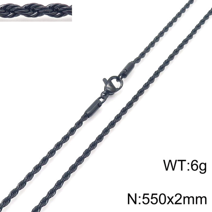 Wholesale Trendy Twist Chain Necklace Titanium Steel Jewelry