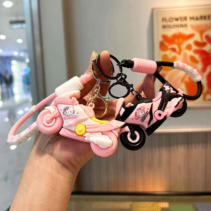 Wholesale Silicone Cartoon Motorcycle Keychain JDC-KC-QingYun001