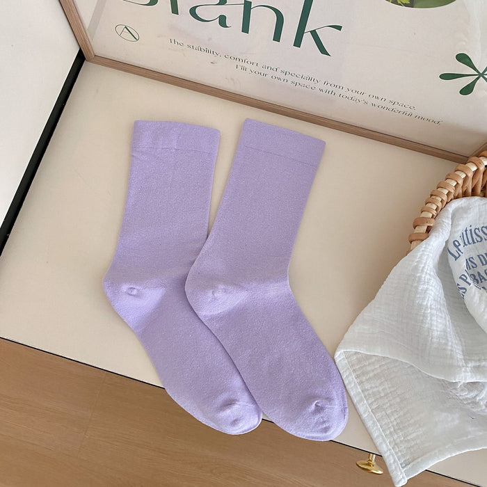 Wholesale White pile socks, mid tube socks, pure cotton, all cotton, elastic mouth socks, boneless long tube socks