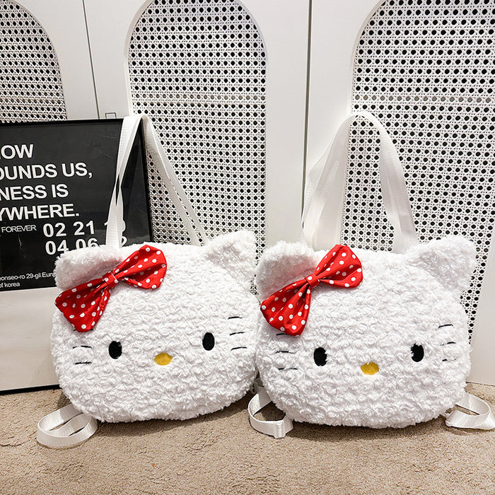 Wholesale  Cute Cartoon Bear Plush Tote Bag Autumn and Winter New Contrast Color Shoulder Bag