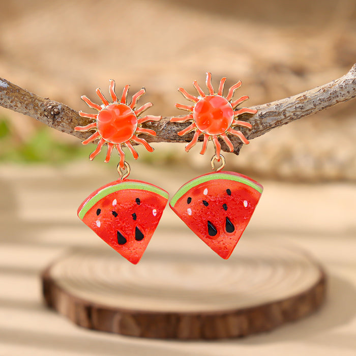 Wholesale Fruit Shaped Earrings Colorful Summer Vacation Jewelry Accessory MOQ≥3