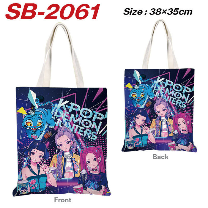 Wholesale Kpop full color printed shopping bag canvas tote bag  shoulder bag