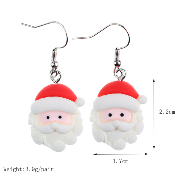 Wholesale Earrings Resin Christmas Cute Cartoon JDC-ES-niqing005