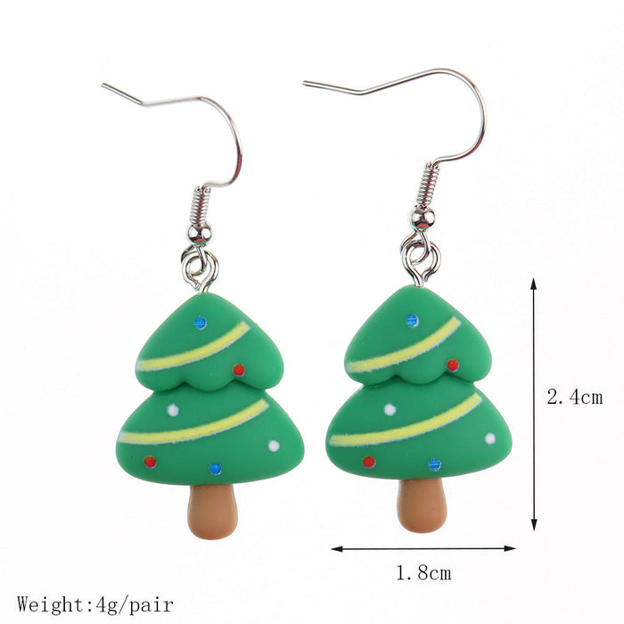 Wholesale Earrings Resin Santa Claus Snowflake Elk Bells Christmas Stockings JDC-ES-niqing023