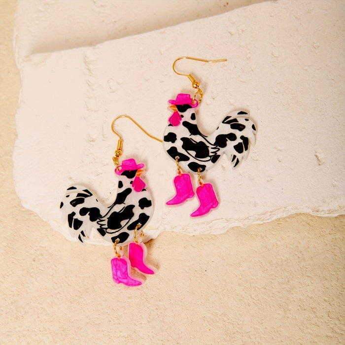 Wholesale Flat acrylic earrings Christmas funny creative animal earrings