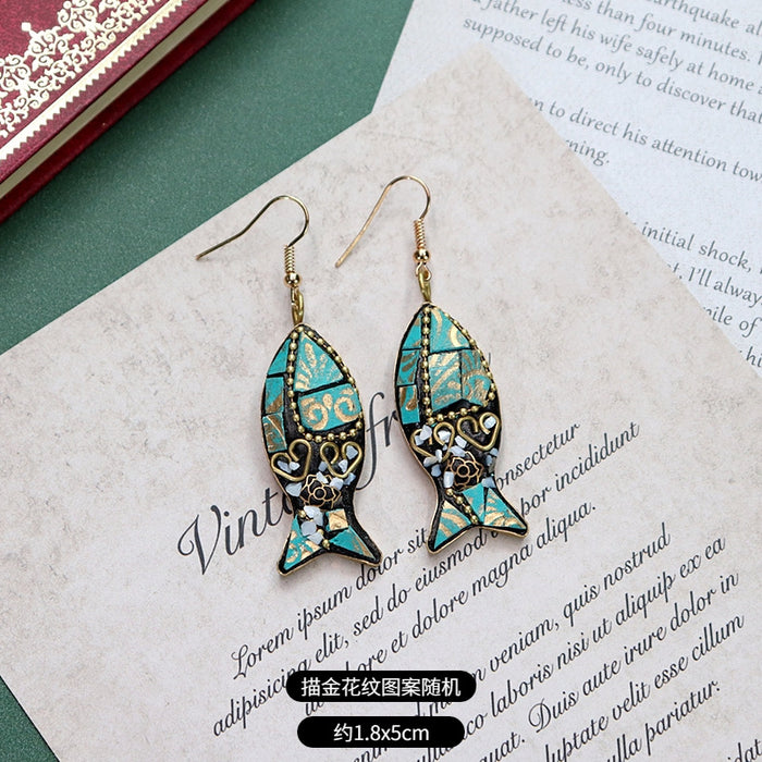 Wholesale Vintage Turquoise Earrings JDC-ES-Luox007