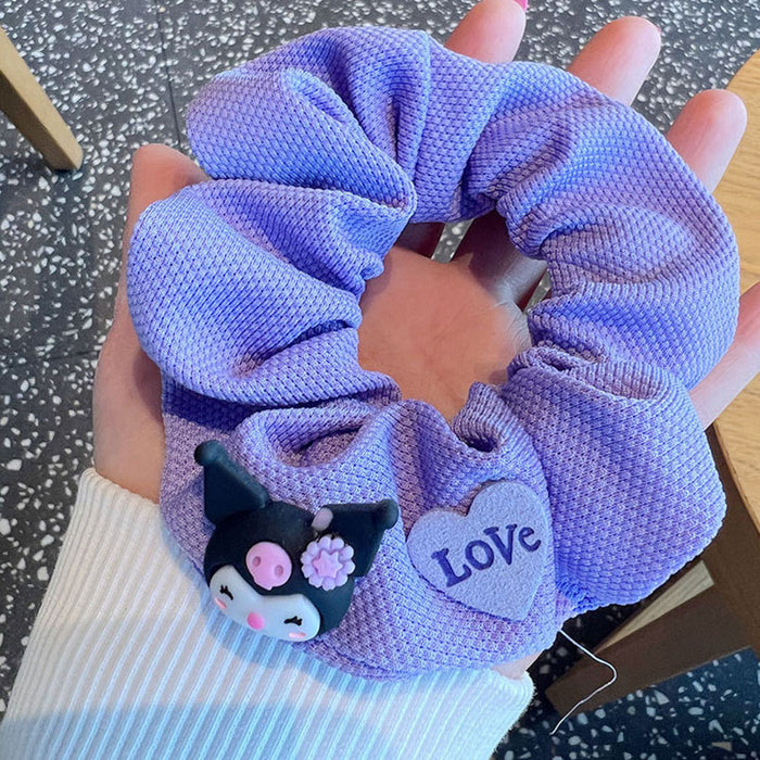 Wholesale Purple scrunchie,  cute cartoon hair tie
