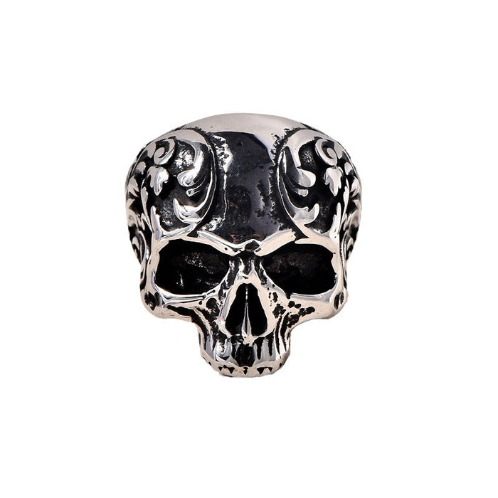 Wholesale punk stainless steel hip hop titanium steel retro men' s ring