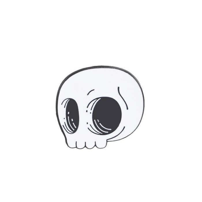 Wholesale  Skull Disc Brooch Pin Zinc Alloy Dripping Oil Finish Trendy Party Accessory