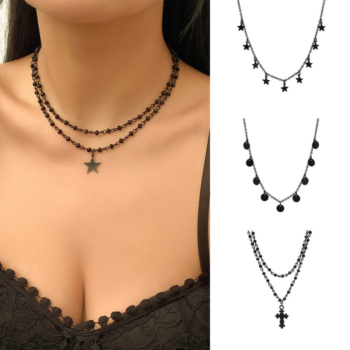 Wholesale Multi-layer Cross Pendant Alloy Necklace JDC-NE-LaiL001