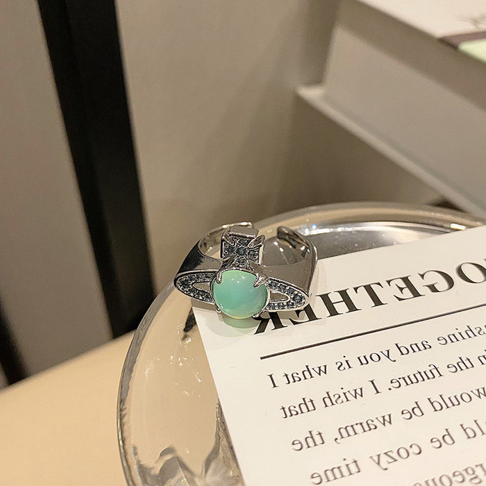 Wholesale European and American fashionable open mouth ring versatile, niche design, high-end and personalized temperament ring