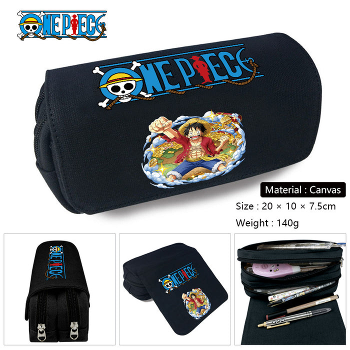 Wholesale Anime Canvas Pencil Case Multifunctional School Stationery Pouch For Students