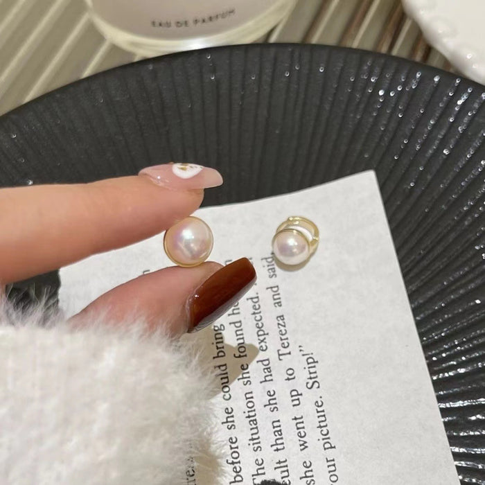 Wholesale white pearl ear buckle niche small all-match new earrings for women