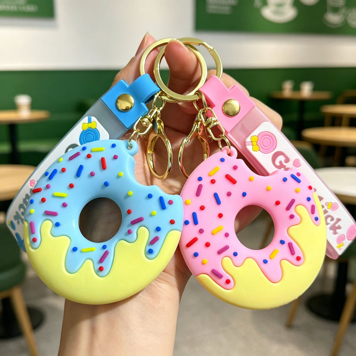 Wholesale Silicone PVC Cute Ice Cream Donut Keychain Pendant Bag Charm