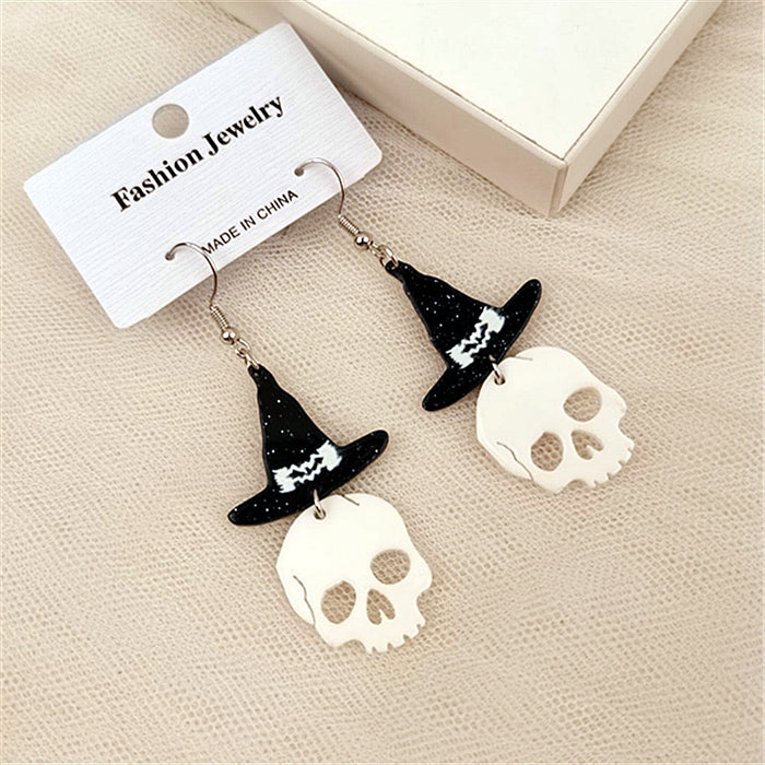 Wholesale Halloween Acrylic Pumpkin Ghost Demon Skull Earrings JDC-ES-ChouD021