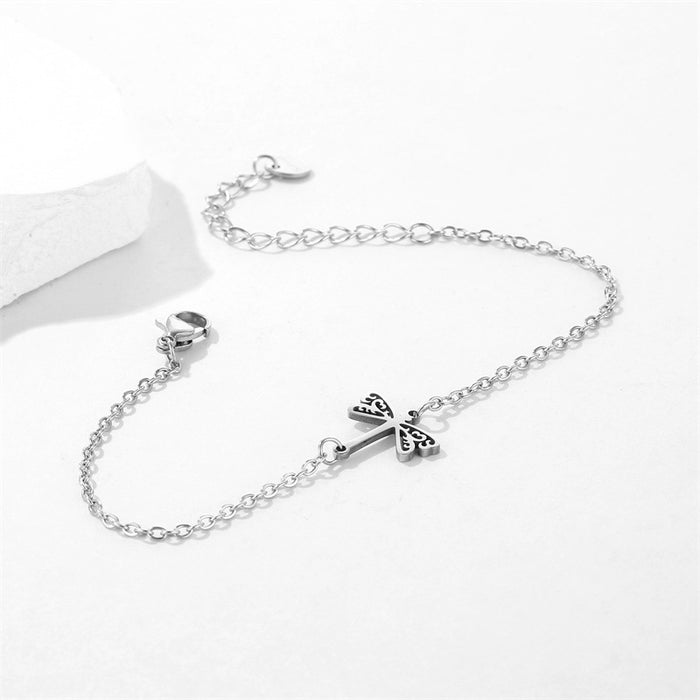 Wholesale Glossy Hollow Stainless Steel Dragonfly Bracelet JDC-BT-Mingm010