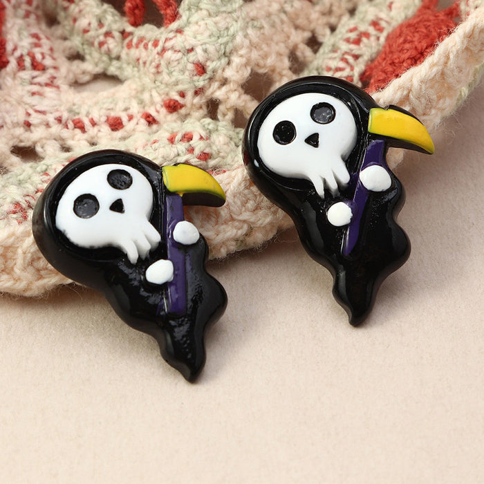 Wholesale Bizarre simulation ghost death face pumpkin personalized earrings wholesale