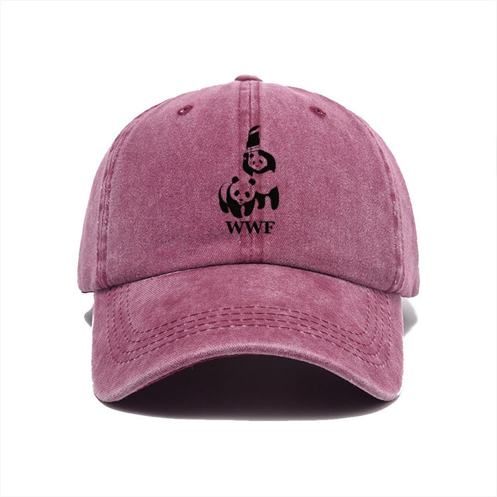 Wholesale Printed baseball cap for outdoor leisure, sun shading, washed retro trend, duckbill cap