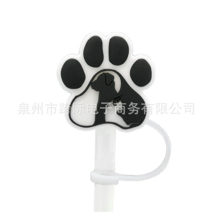 Wholesale 10pcs Silicone Cartoon Puppy Straw Cover JDC-SCR-KuaJ007