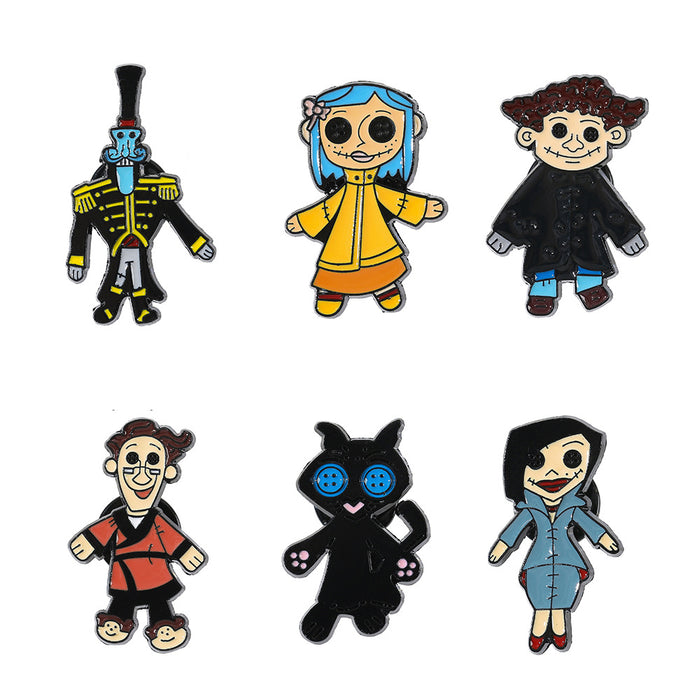 Wholesale Ghost Mom Cartoon Family Brooch Metal Pin Electroplated Fashion Accessory For DIY Craft And Party Gift