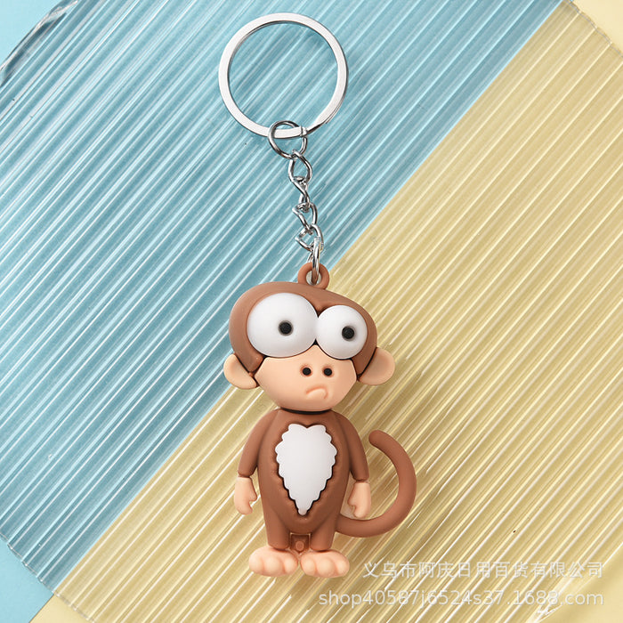 Wholesale 10PCS Cartoon Big Eye Animal Doll Keychain JDC-KC-AQing006