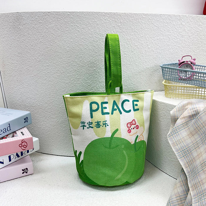 Wholesale Cartoon Canvas Bucket Bag Cute Small Bag