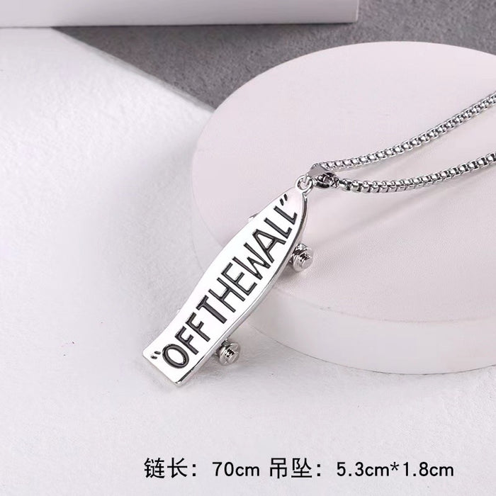 Wholesale Letter Scooter Accessories Pendant Titanium Steel Necklace JDC-NE-JuXing011